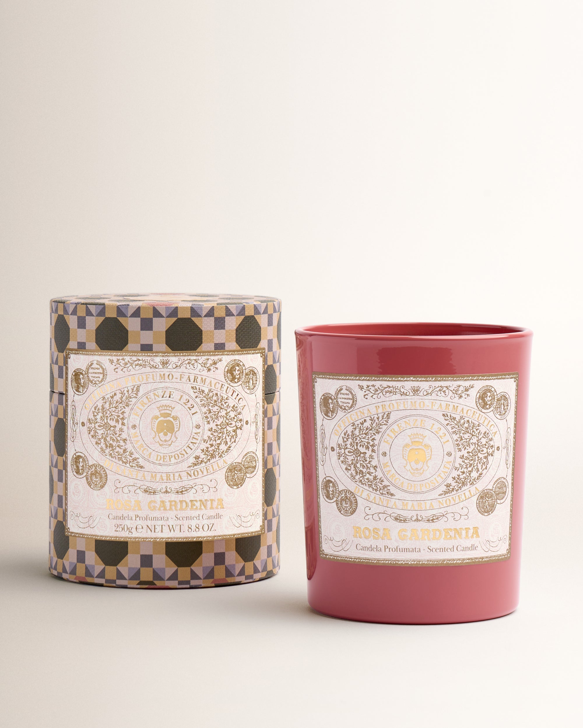 Rosa Gardenia Glass Candle