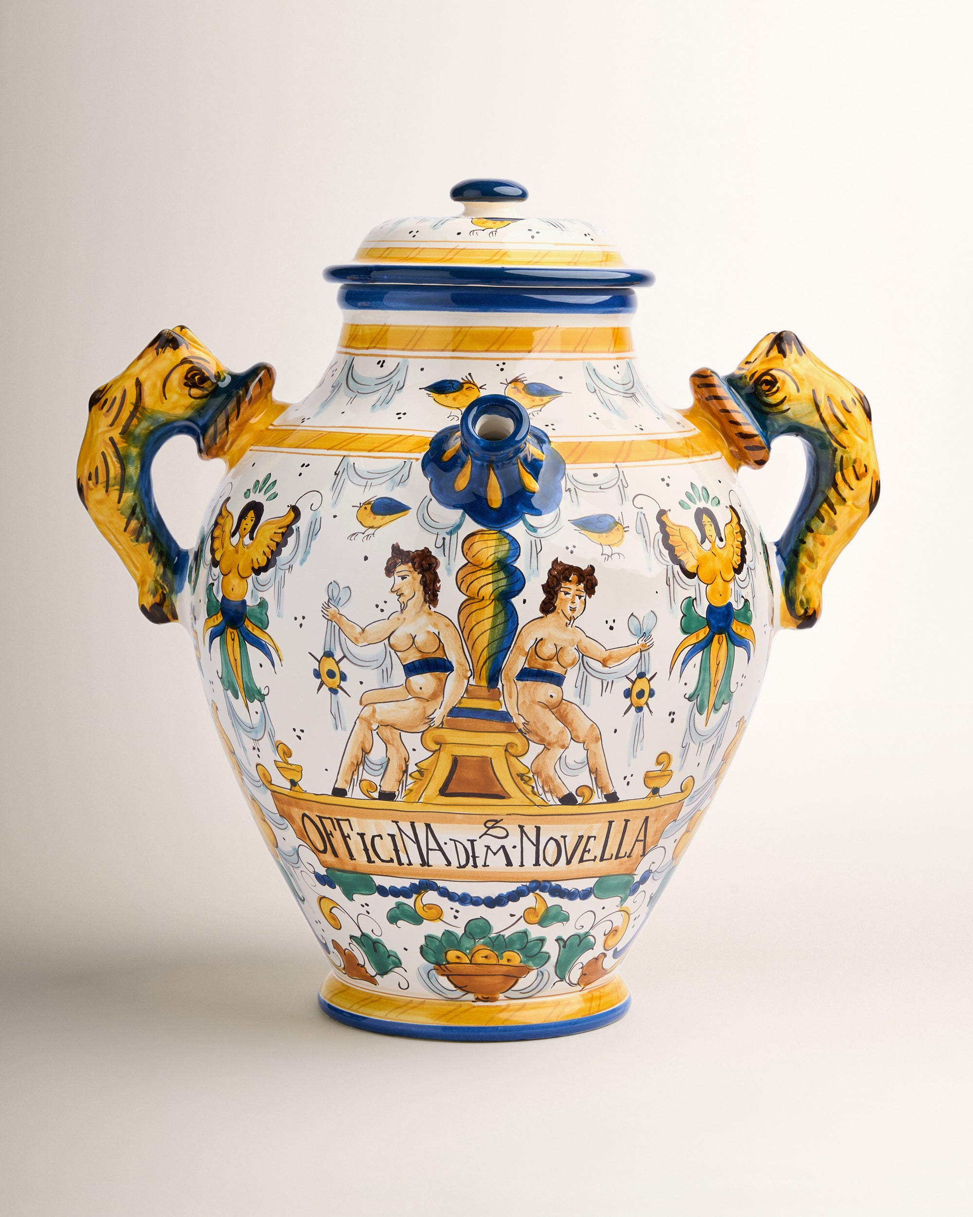 Ceramic Pharmacy Jar, Rectangular Cartouche