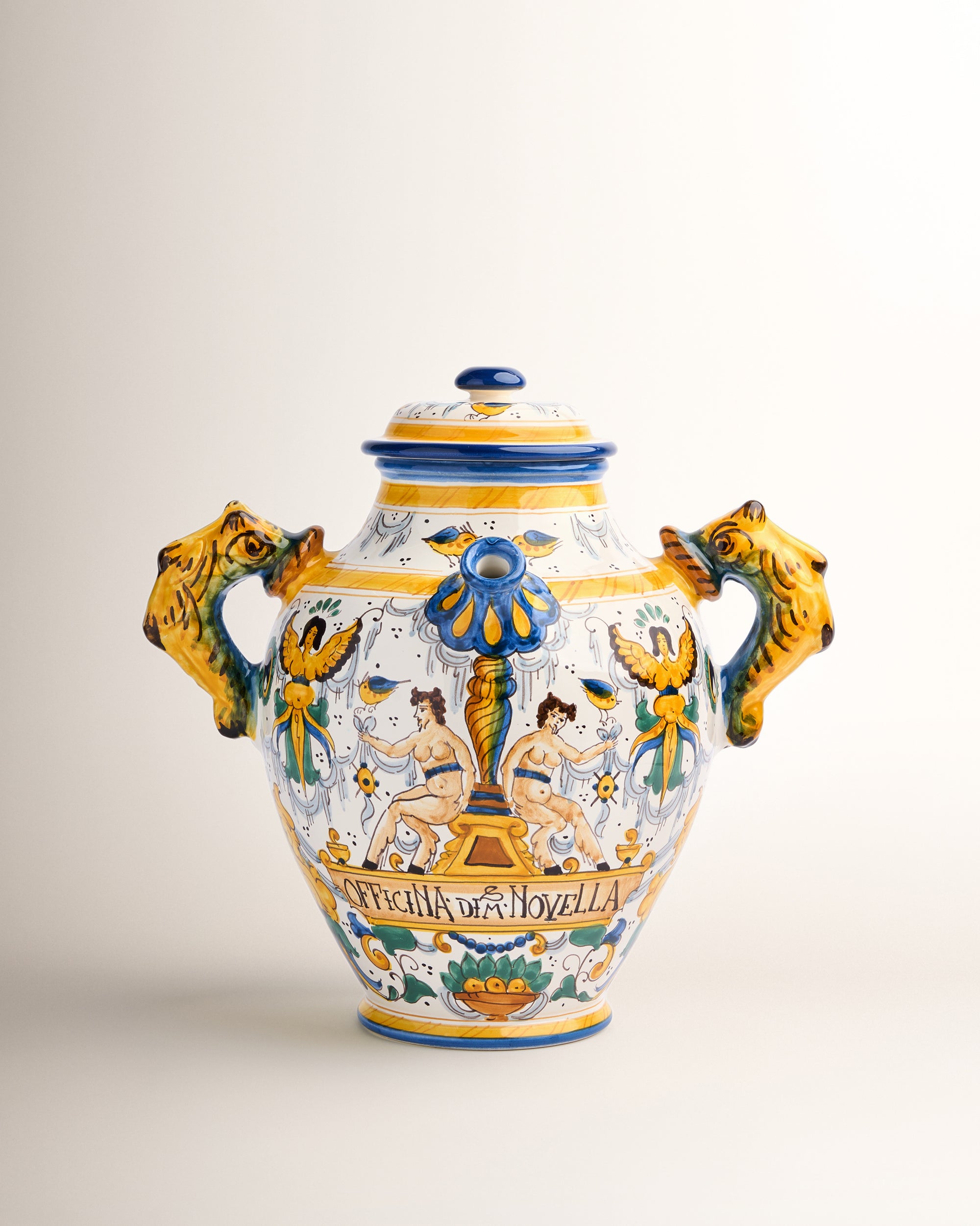 Ceramic Pharmacy Jar, Rectangular Cartouche